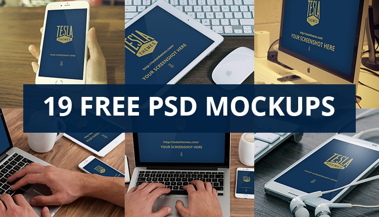 Freebie: 19 high quality device mockups (PSD)